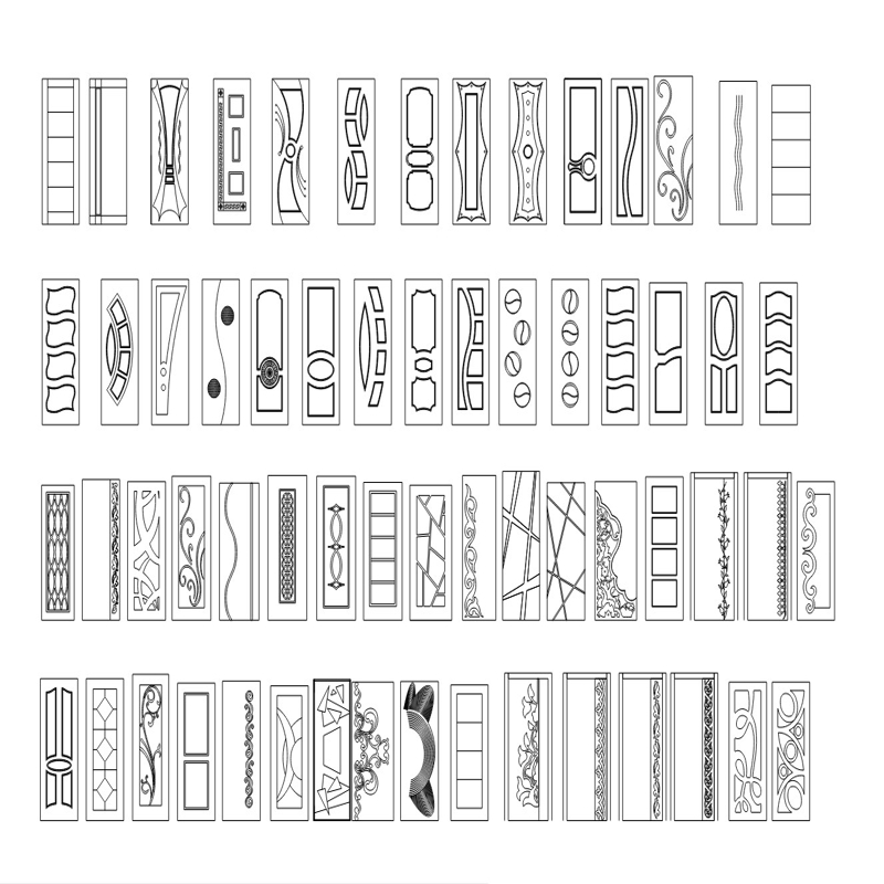 طرح درب مناسب برای استفاده در دستگاه های cnc چوب و cnc لیزر - door designs dxf file
