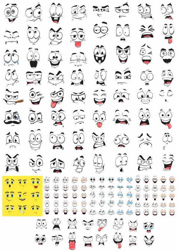 طرح مجموعه چهره های کارتونی مناسب برای استفاده در دستگاه های cnc چوب و cnc لیزر - cartoon faces set cdr file
