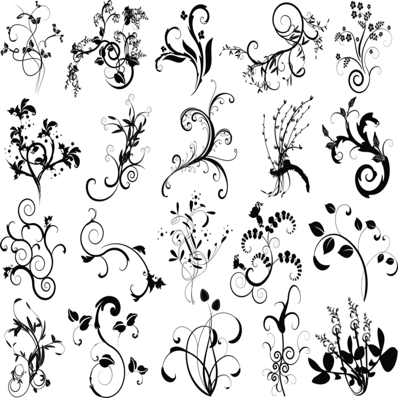 طرح گل زینتی چرخشی مناسب برای استفاده در دستگاه های cnc چوب و cnc لیزر - swirl ornamental flower cdr file