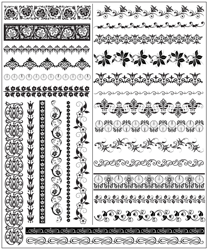 طرح مجموعه المان های تزئینی مناسب برای استفاده در دستگاه های cnc چوب و cnc لیزر - set of decorative elements eps file