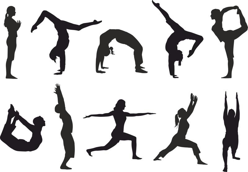 طرح وکتور سیلوئت یوگا مناسب برای استفاده در دستگاه های cnc چوب و cnc لیزر - yoga silhouette vector cdr file