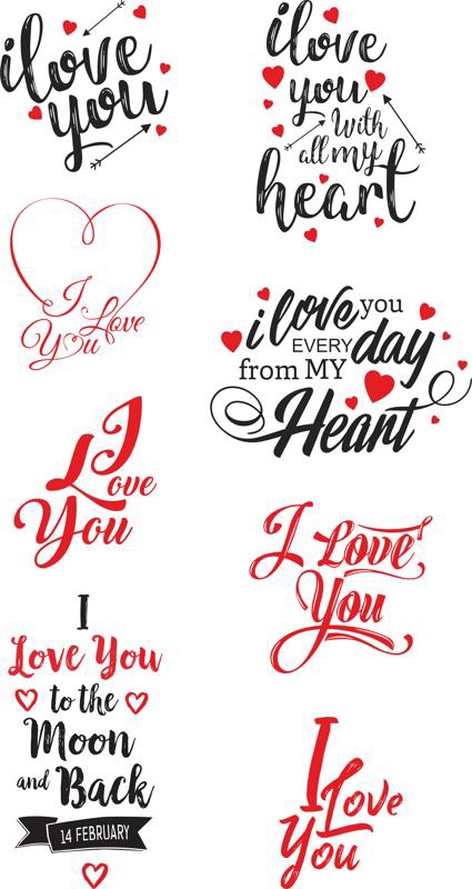 طرح وکتور هنری من عاشقتم مناسب برای استفاده در دستگاه های cnc چوب و cnc لیزر - i love u vector art cdr file