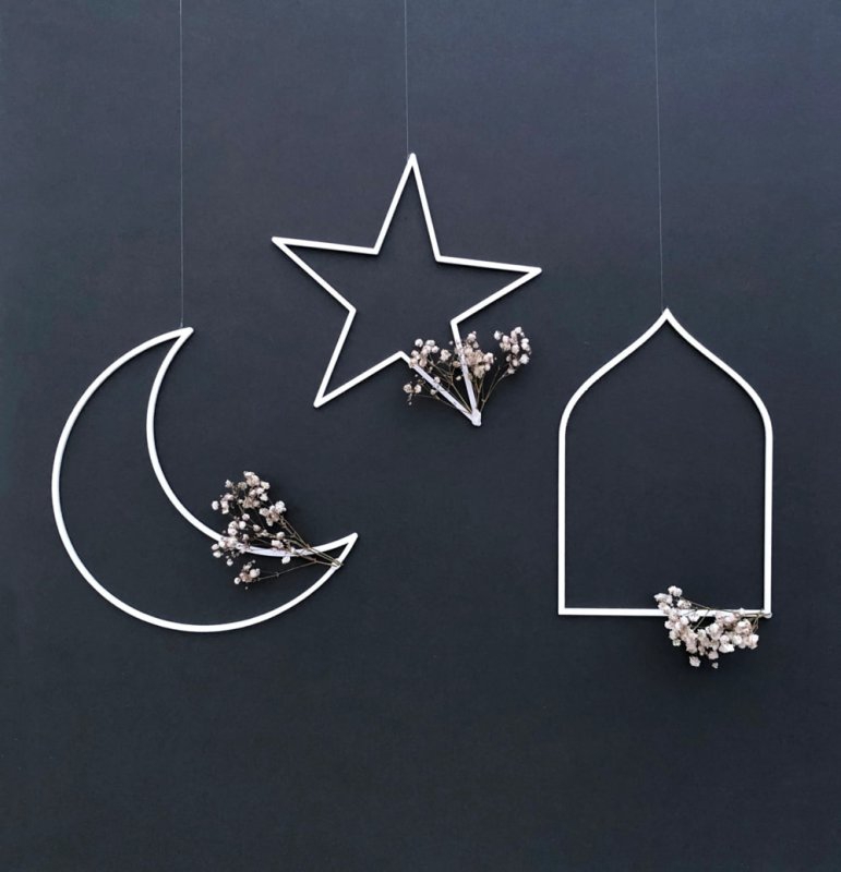 طرح تزئینات آویز هلالی ستاره مناسب برای استفاده در دستگاه های cnc چوب و cnc لیزر - laser cut crescent star arch hanging ornaments