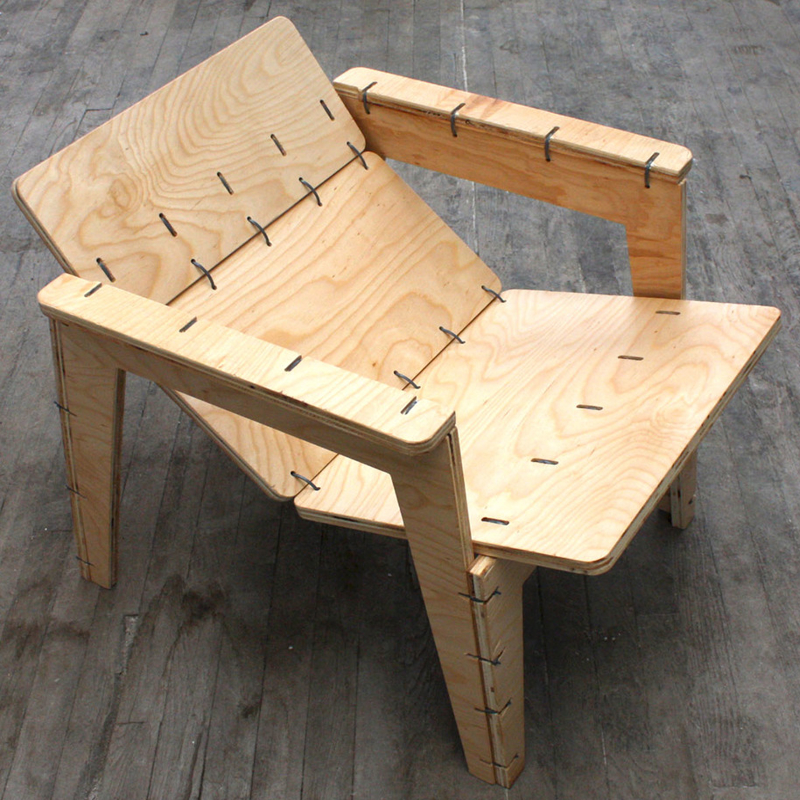 طرح صندلی راحتی زیپی مناسب برای استفاده در دستگاه های cnc چوب و cnc لیزر - ziptie lounge chair dxf file