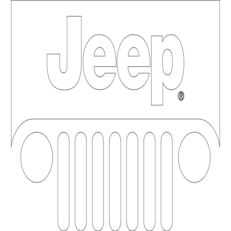 طرح لوگوی جیپ مناسب برای استفاده در دستگاه های cnc چوب و cnc لیزر - jeep logo dxf file