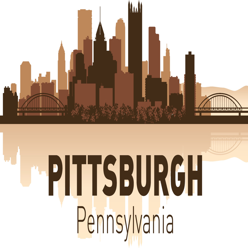طرح اسکای‌لاین پیتسبورگ مناسب برای استفاده در دستگاه های cnc چوب و cnc لیزر - pittsburgh skyline cdr file