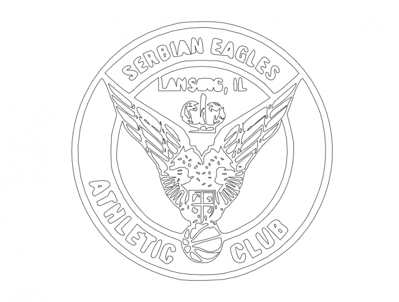 طرح باشگاه ورزشی عقاب‌های صربستان مناسب برای استفاده در دستگاه های cnc چوب و cnc لیزر - drawing serbian eagles athletic club dxf file