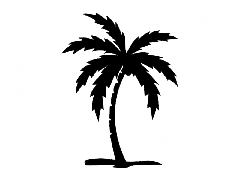 طرح درخت نخل مناسب برای استفاده در دستگاه های cnc چوب و cnc لیزر - palm tree dxf file