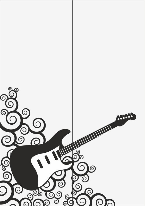 طرح سندبلاست گیتار مناسب برای استفاده در دستگاه های cnc چوب و cnc لیزر - guitar sandblast pattern cdr file
