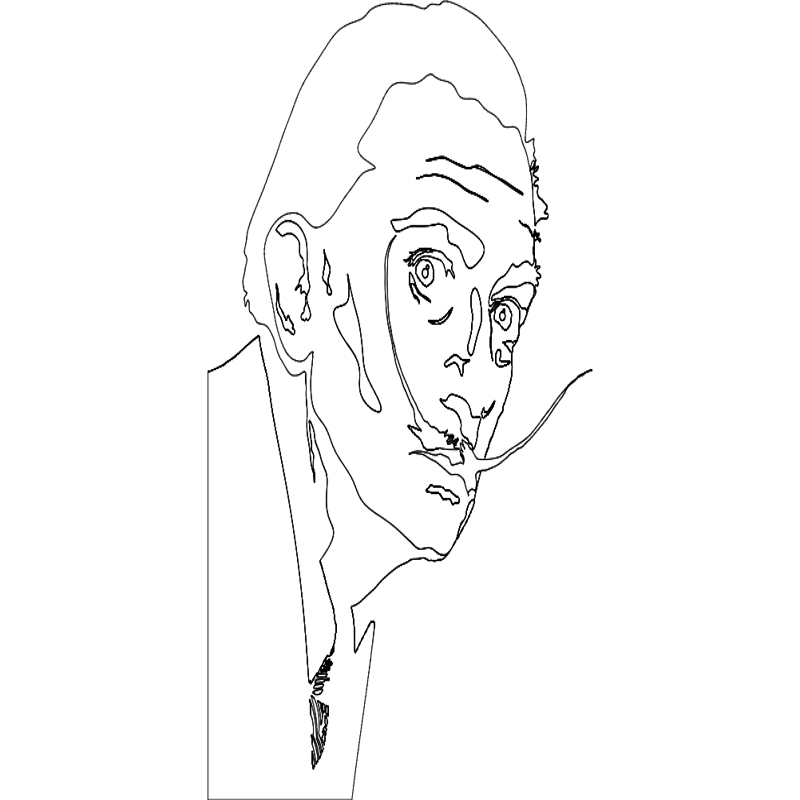 طرح سالوادور دالی مناسب برای استفاده در دستگاه های cnc چوب و cnc لیزر - salvador dali dxf file