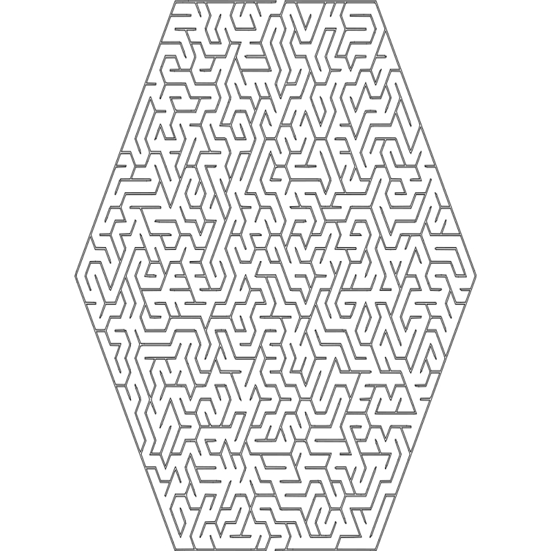طرح با طرح هگزا ماز مناسب برای استفاده در دستگاه های cnc چوب و cnc لیزر - maze hexa shape dxf file