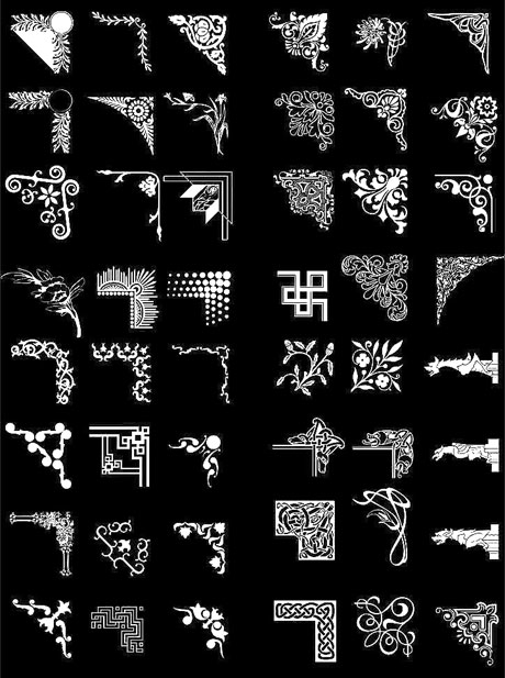 طرح فایل وکتور گل گوشه ای مناسب برای استفاده در دستگاه های cnc چوب و cnc لیزر - corner flower vector cdr file