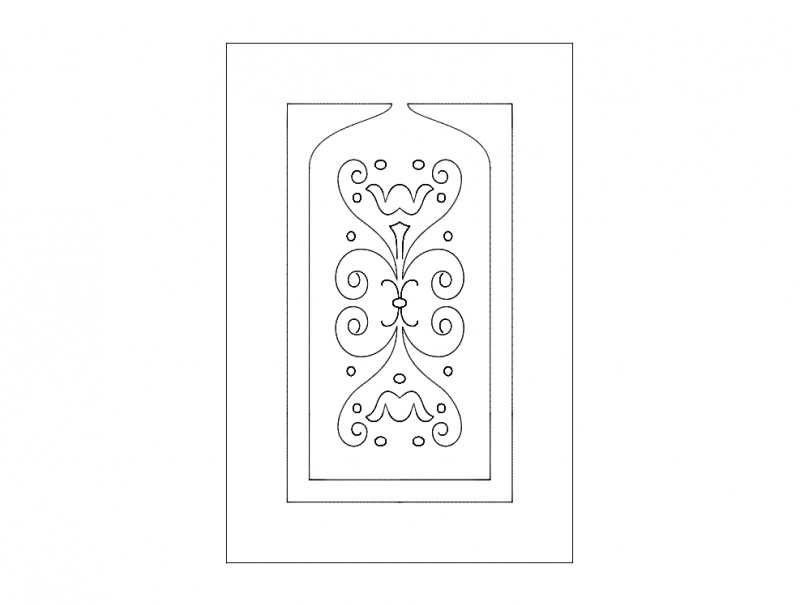 طرح درب شماره ۱۲ مناسب برای استفاده در دستگاه های cnc چوب و cnc لیزر - doors plan 12 dxf file