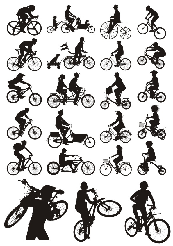 طرح سیلوئت دوچرخه‌ها مناسب برای استفاده در دستگاه های cnc چوب و cnc لیزر - bicycles silhouettes cdr file