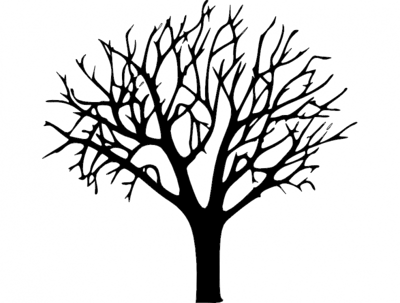 طرح درخت لخت مناسب برای استفاده در دستگاه های cnc چوب و cnc لیزر - bare tree dxf file