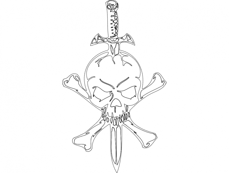 طرح جمجمه شماره 032 مناسب برای استفاده در دستگاه های cnc چوب و cnc لیزر - skull 032 dxf file