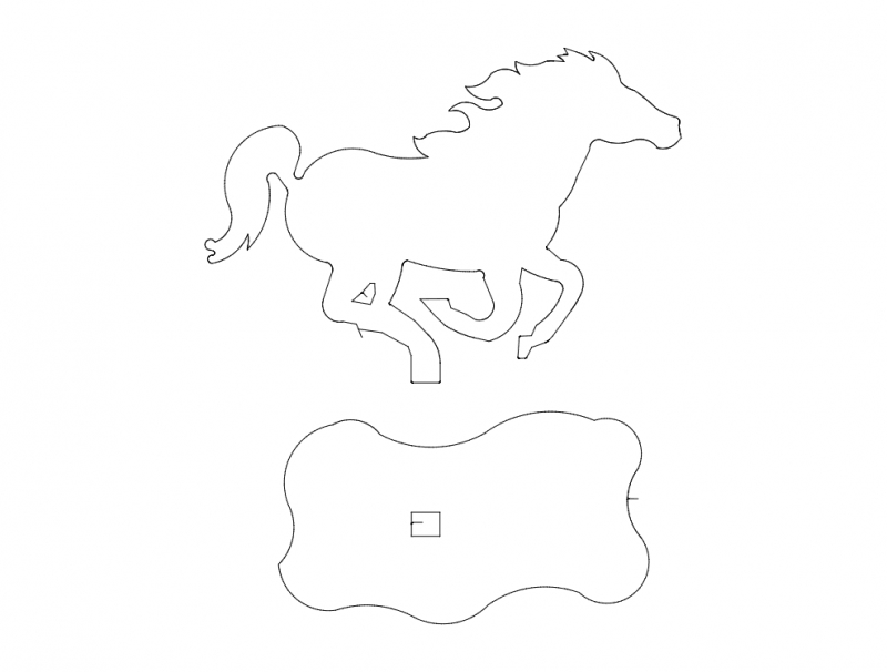 طرح سه بعدی اسب موستانگ مناسب برای استفاده در دستگاه های cnc چوب و cnc لیزر - mustang 3d horse dxf file