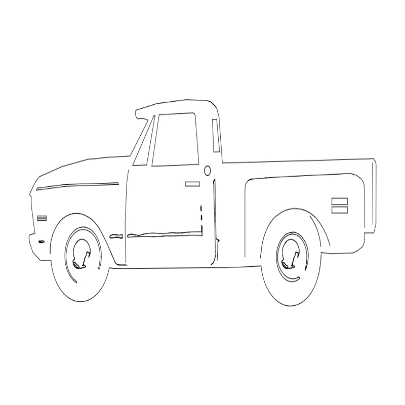 طرح کامیون شورلت ۶۹ مناسب برای استفاده در دستگاه های cnc چوب و cnc لیزر - 69 chev truck dxf file