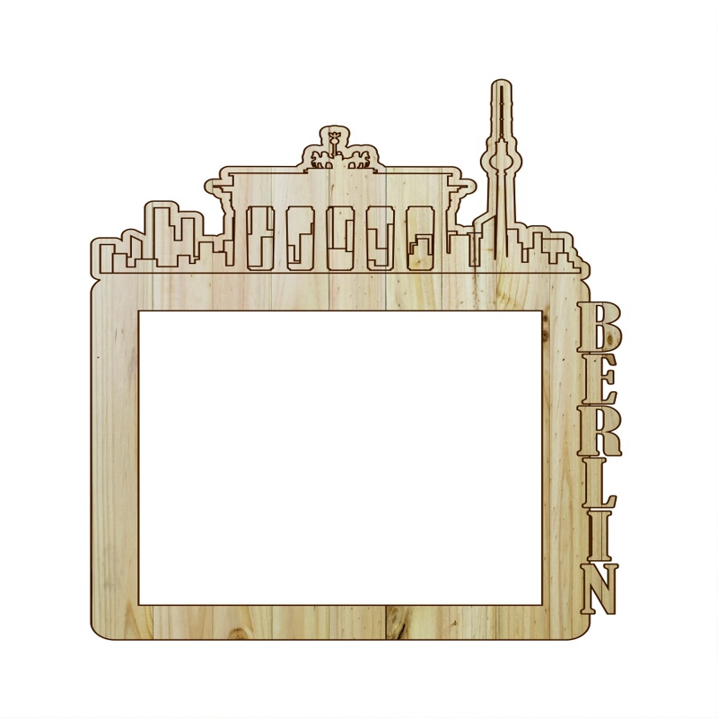 طرح قاب عکس برلین، مناسب برای استفاده در دستگاه های cnc چوب و cnc لیزر - laser cut photo frame berlin cdr file