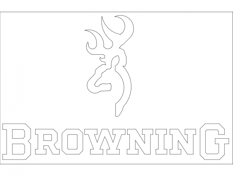 طرح لوگو براونینگ مناسب برای استفاده در دستگاه های cnc چوب و cnc لیزر - browning logo dxf file