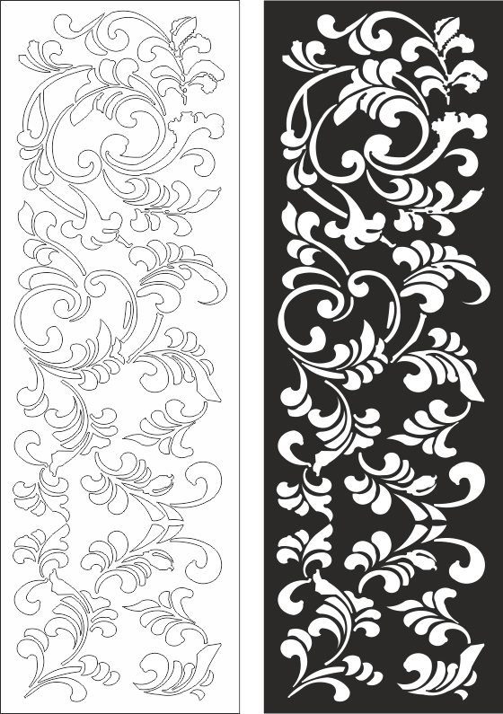 طرح گل مناسب برای استفاده در دستگاه های cnc چوب و cnc لیزر - floral pattern cdr file