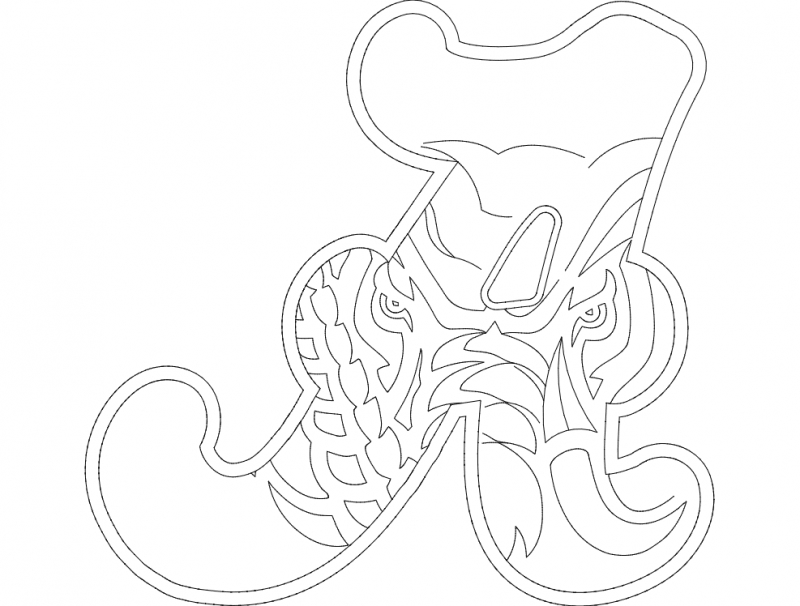طرح فیل آلاباما مناسب برای استفاده در دستگاه های cnc چوب و cnc لیزر - alabama elephant a dxf file