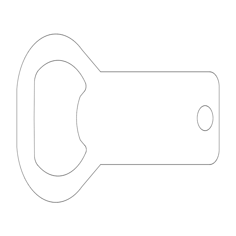طرح خالی درب بازکن بطری مناسب برای استفاده در دستگاه های cnc چوب و cnc لیزر - bottleopener blank dxf file