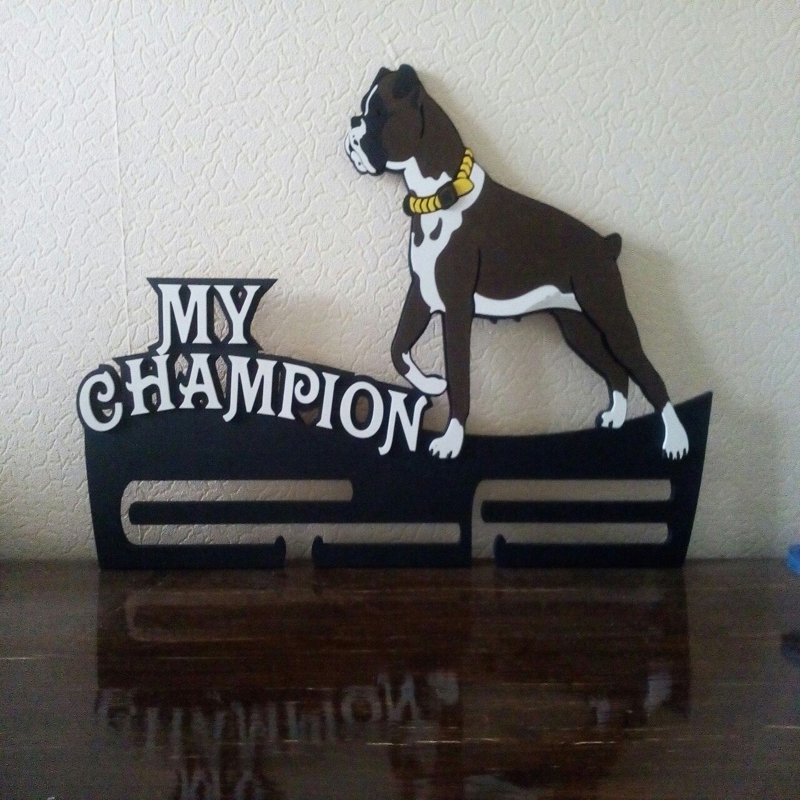 طرح مدال بولداگ مناسب برای استفاده در دستگاه های cnc چوب و cnc لیزر - bulldogs medal holder laser cut template cdr file