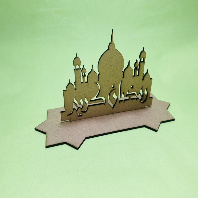 طرح تزئینات چوبی مسجد ماه رمضان مناسب برای استفاده در دستگاه های cnc چوب و cnc لیزر - laser cut wood ramadan mosque decoration cdr file