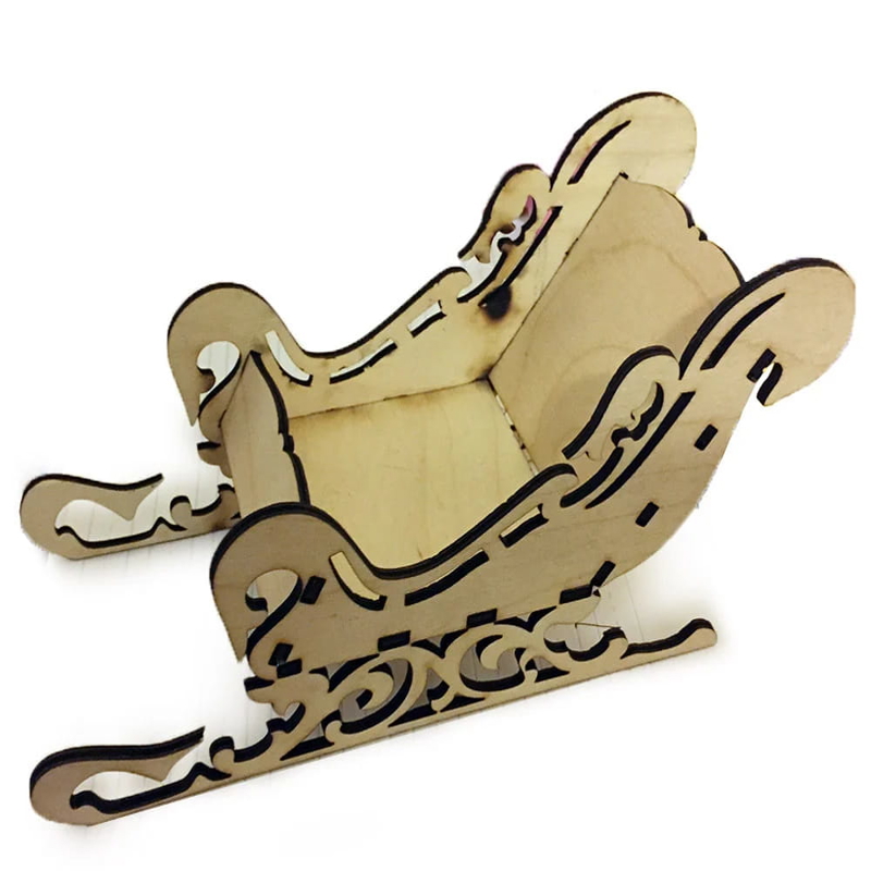 طرح سورتمه ۳ میلی‌متری مناسب برای استفاده در دستگاه های cnc چوب و cnc لیزر - laser cut sleigh 3mm svg file