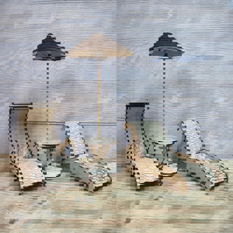 طرح صندلی ساحلی اسباب بازی کودک به همراه چتر مناسب برای استفاده در دستگاه های cnc چوب و cnc لیزر - laser cut kids toy beach chair with umbrella cdr file