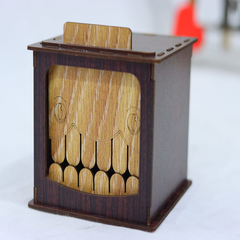 طرح جعبه چوبی ترسناک مناسب برای استفاده در دستگاه های cnc چوب و cnc لیزر - laser cut creepy wooden box cdr file
