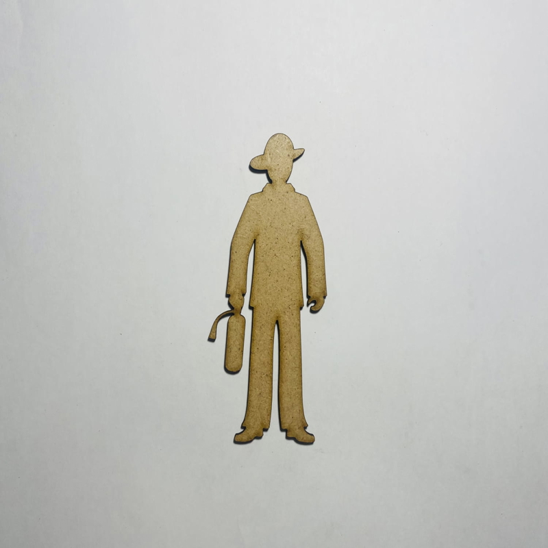 طرح چوب آتش نشان مناسب برای استفاده در دستگاه های cnc چوب و cnc لیزر - laser cut fireman wood cutout shape cdr file
