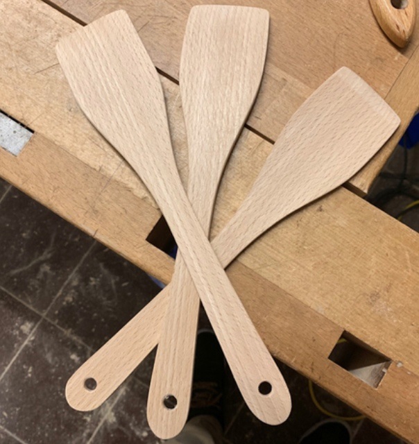 طرح کاردک فرانسوی مناسب برای استفاده در دستگاه های cnc چوب و cnc لیزر - laser cut french spatula dxf file
