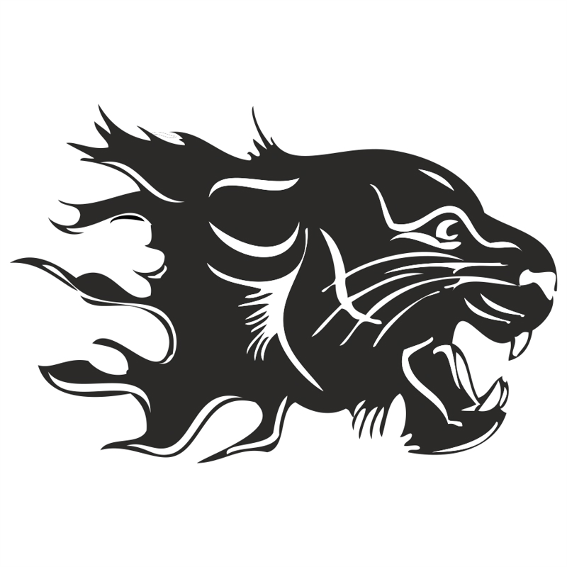 طرح استیکر پلنگ مناسب برای استفاده در دستگاه های cnc چوب و cnc لیزر - panther sticker cdr file
