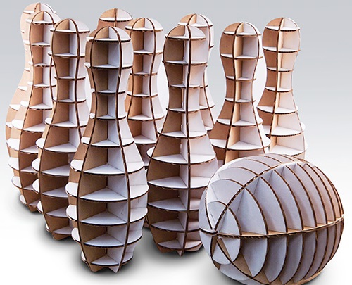 طرح پین بولینگ مناسب برای استفاده در دستگاه های cnc چوب و cnc لیزر - laser cut bowling pins dxf file