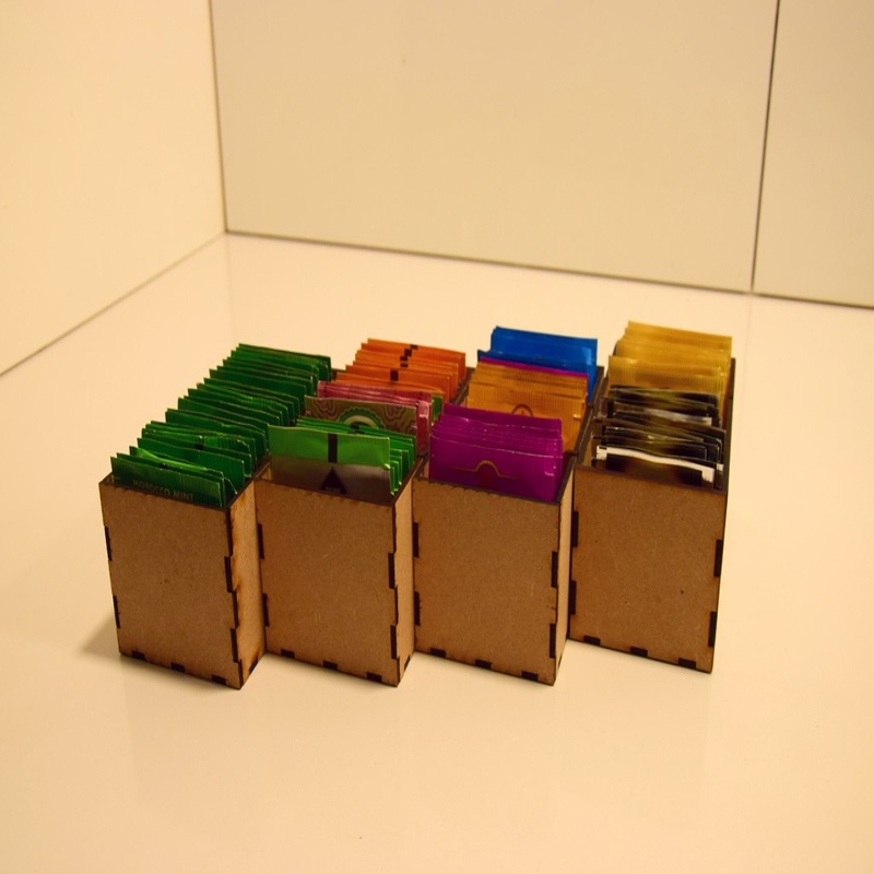 طرح کشوی چای و دمنوش مناسب برای استفاده در دستگاه های cnc چوب و cnc لیزر - laser cut tea organizer drawer svg file
