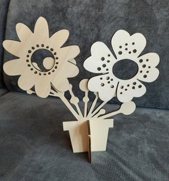 طرح برای تزیین میز با گل های مناسب برای استفاده در دستگاه های cnc چوب و cnc لیزر - laser cut flowers table decor svg file