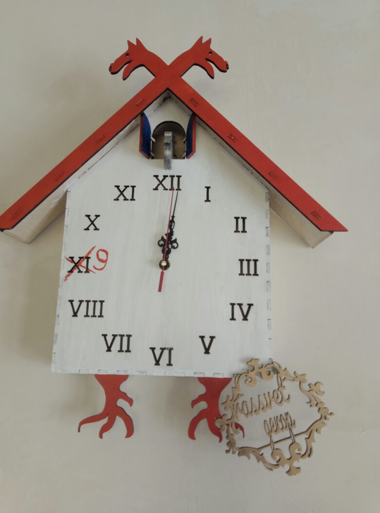 طرح ساعت فاخته مناسب برای استفاده در دستگاه های cnc چوب و cnc لیزر - laser cut cuckoo clock cdr file