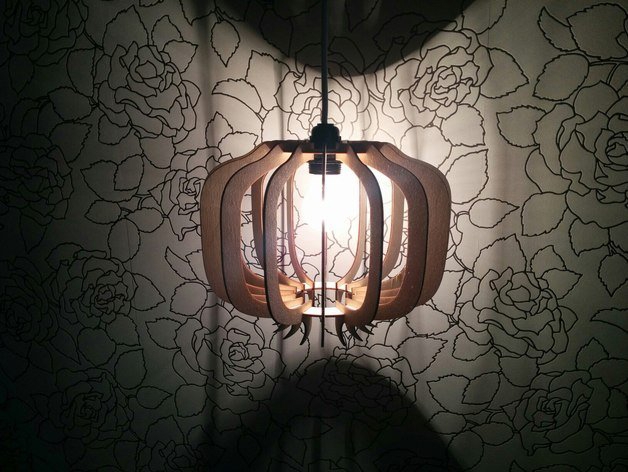 طرح چراغ انار مناسب برای استفاده در دستگاه های cnc چوب و cnc لیزر - laser cut lamp pomegranate ai file