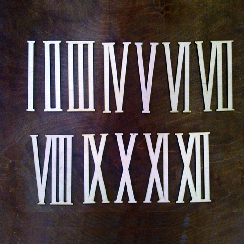 طرح اعداد رومی چوبی مناسب برای استفاده در دستگاه های cnc چوب و cnc لیزر - laser cut wooden roman numerals cdr file