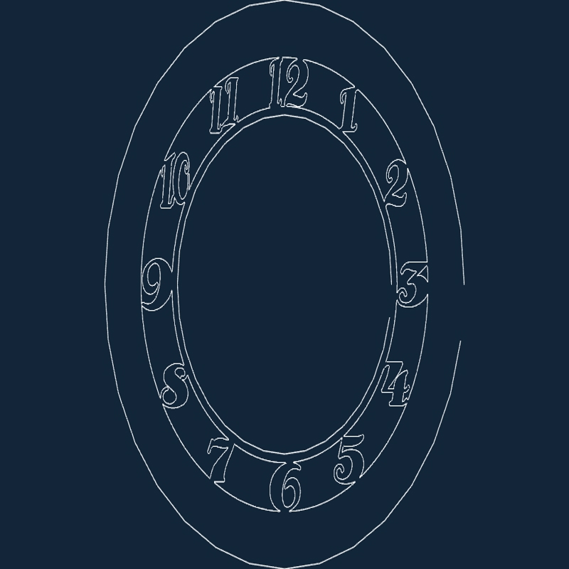 طرح ساعت دیواری شمارنده مناسب برای استفاده در دستگاه های cnc چوب و cnc لیزر - wall clock counter dxf file