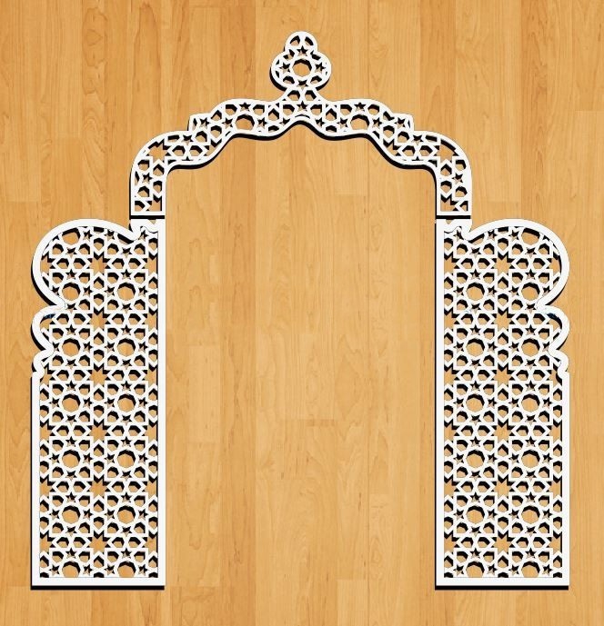 طرح پنل تزئینی عروسی مناسب برای استفاده در دستگاه های cnc چوب و cnc لیزر - laser cut decorative wedding panel cdr file