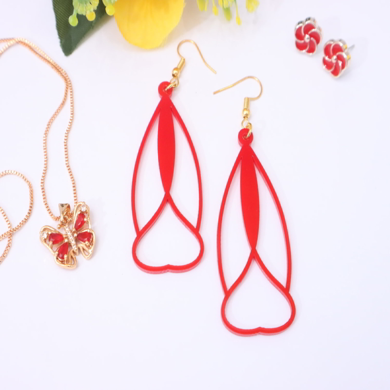 طرح جواهرات اکریلیک مناسب برای استفاده در دستگاه های cnc چوب و cnc لیزر - laser cut acrylic jewelry drop earrings cdr file
