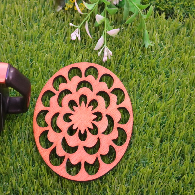طرح زیرلیوانی چوبی طرح گل مناسب برای استفاده در دستگاه های cnc چوب و cnc لیزر - laser cut wooden flower tea coaster cdr file