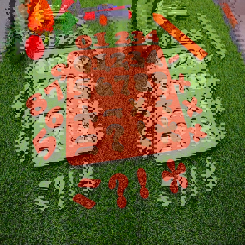 طرح پازل ریاضی چوبی کودکانه با ، ضخامت ۴ میلی‌متر مناسب برای استفاده در دستگاه های cnc چوب و cnc لیزر - laser cut kids wooden number math puzzle 4mm cdr file