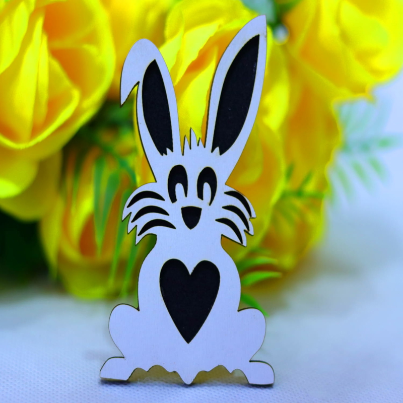 طرح عروسک خرگوش عید پاک مناسب برای استفاده در دستگاه های cnc چوب و cnc لیزر - laser cut easter bunny decor cdr file