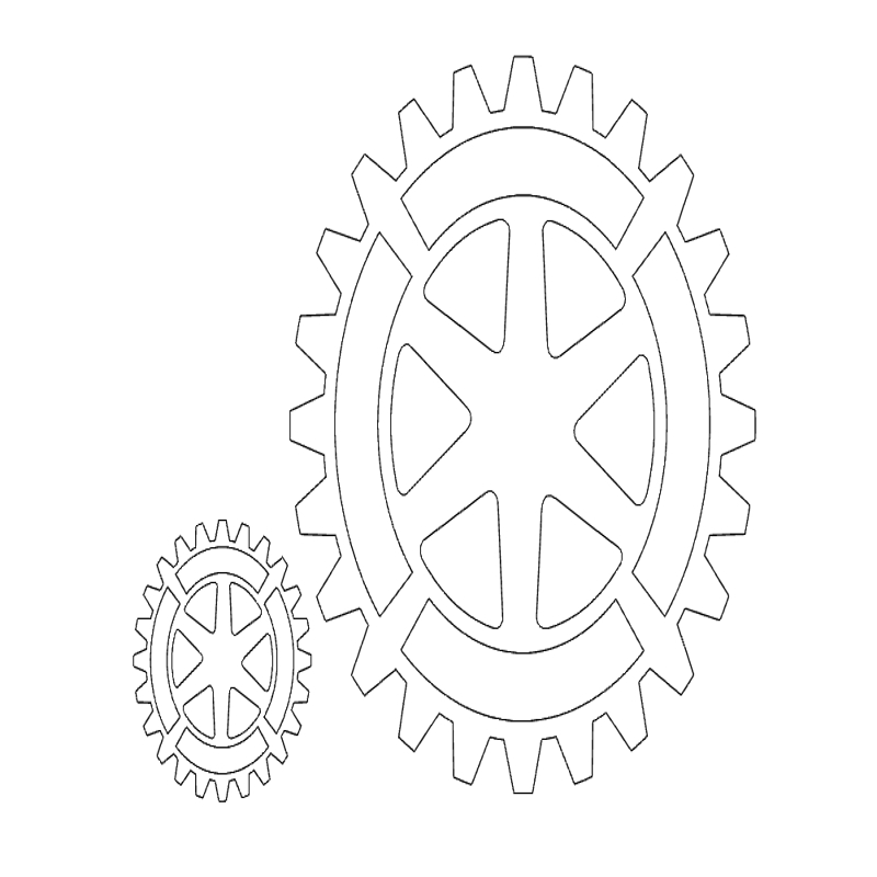 طرح دوربین سه دنده مناسب برای استفاده در دستگاه های cnc چوب و cnc لیزر - cam 3 gear dxf file