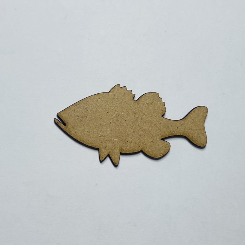 طرح خام و آماده ماهی باس مناسب برای استفاده در دستگاه های cnc چوب و cnc لیزر - laser cut bass fish wood cutout shape blank cdr file