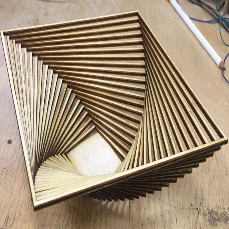 طرح سبد چوبی طرح گل مناسب برای استفاده در دستگاه های cnc چوب و cnc لیزر - laser cut decor wooden basket dxf file